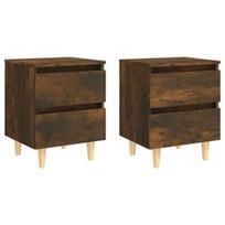Naktinis staliukas VLX Smoked Oak 813123, tamsiai ruda, 40 x 35 x 50 cm