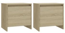 Naktinis staliukas VLX Chipboard 809870, ąžuolo, 45 x 34 x 44.5 cm