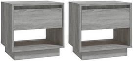 Naktinis staliukas VLX Bedside Cabinets, pilkas, 34 x 45 x 44 cm