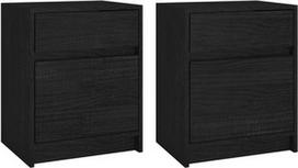 Naktinis staliukas VLX Bedside Cabinets, juodas, 31 x 40 x 50 cm