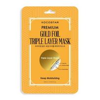 Kocostar Gold Foil Triple Layer Mask Prabangi lakštinė veido kaukė, 1 vnt.