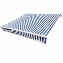 brezentas tentas - Tentas, uždanga nuo saulės, mėlynai baltas brezentas, 6 x 3 m - 1 nuotrauka
