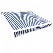 brezentas tentas - Tentas, uždanga nuo saulės, mėlynai baltas brezentas, 6 x 3 m - 2 nuotrauka