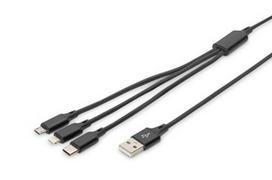 3in1 laidas - Digitus AK-300160-010-S, juoda, 1 m - 1 nuotrauka