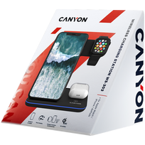 belaidis ikroviklis canyon - Universalus Belaidis įkroviklis Canyon 3in1 Wireless Charger WS-303, tinka vienu metu įkrauti Apple Watch, iPhone ir Airpods - Atgauk 20% - 2 nuotrauka