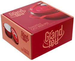 grandfeu puodas - Puodas su dangčiu Kamado Bono Grandfeu Cast Iron 4.7l, raudonas - 8 nuotrauka