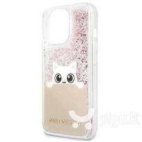 telefono deklas karl lagerfeld - Karl Lagerfeld "KLHCP13LPABGNU PEEK A BOO Liquid Glitter Case iPhone 13 Pro" Pink - 1 nuotrauka