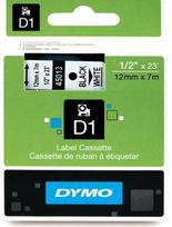 Dymo Juostelė D1 45013 12mm x 7m / juodas ant baltos