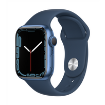 Apple Watch Series 7 GPS, 41mm Blue Aluminium Case with Abyss Blue Sport Band (Mėlynas)