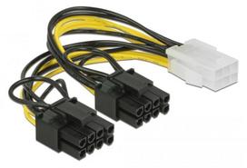 6pin - Delock Cable PCI-e 6pin / PCI-e 6+2pin x 2 0.15m - 1 nuotrauka