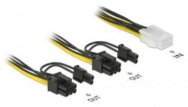 6pin - Delock Cable PCI-e 6pin / PCI-e 6+2pin x 2 0.15m - 2 nuotrauka