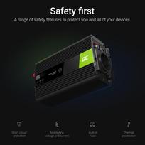 inverteris - Green Cell 12V/230V 300W/600W  - 4 nuotrauka