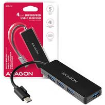 usb c ilgintuvas - AXAGON HUE-G1C 4x USB3.1 Gen1 SLIM hub w. 14cm Type-C cable - 2 nuotrauka