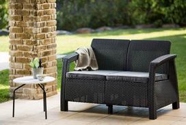 keter corfu fotelis - Keter Corfu Love Seat Grey - 2 nuotrauka