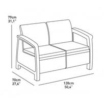 keter corfu fotelis - Keter Corfu Love Seat Grey - 3 nuotrauka