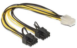 pci express kabelis - Delock PCI Express Power Cable 6pin / 2 x 8pin 0.3m - 1 nuotrauka