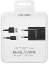 samsung pakrovejas - Samsung USB Plug Fast Charger + Type-C Data Cable Black - 2 nuotrauka
