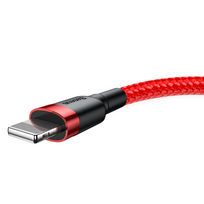 pakrovejas lightning - Baseus CALKLF-B09 Cafule Lightning 2.4A 1m Red - 2 nuotrauka