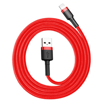 pakrovejas lightning - Baseus CALKLF-B09 Cafule Lightning 2.4A 1m Red - 5 nuotrauka