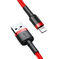 pakrovejas lightning - Baseus CALKLF-B09 Cafule Lightning 2.4A 1m Red - 8 nuotrauka