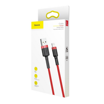 pakrovejas lightning - Baseus CALKLF-B09 Cafule Lightning 2.4A 1m Red - 10 nuotrauka