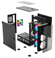 mesh korpusai - Savio Raptor X1 ARGB Black (Juodas) - 7 nuotrauka
