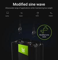 maitinimo laidas - Įtampos keitiklis Green Cell INV12, juoda, 230 V - 2 nuotrauka