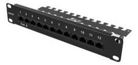 DELTACO 10-PATCH16 Patch Panel, 12 Ports, Cat6, UTP, Black / 10-PATCH16