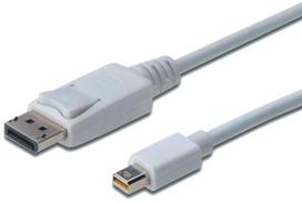 displayport kabelis 3m - Assmann Cable Displayport-mini / Displayport White 3m - 1 nuotrauka