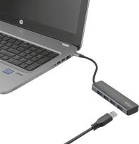 usb c ilgintuvas - Trust Halyx Aluminium USB-C to 4-Port USB-A 3.2 Hub - 5 nuotrauka