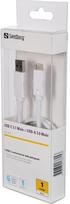 usb c to usb a white - Sandberg Cable USB to USB White 1m - 2 nuotrauka