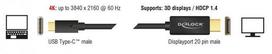 usb c displayport - Delock Cable USB / DisplayPort 2m - 2 nuotrauka