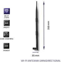antena 4g - Qoltec Omnidirectional 9dBi, 2400 - 2500 MHz - 4 nuotrauka
