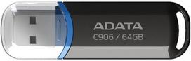 usb drives 64gb - ADATA C906 64GB Black (Juodas) - 1 nuotrauka