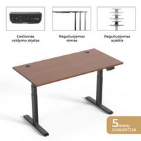 up thor - Up Up KD-57021PT/ D32-60M (1200 x 750 x 25 mm) Dark Walnut / Black Frame - 9 nuotrauka