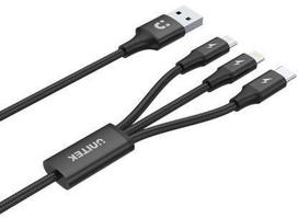 charging cable in 3 in 1 usb c - Unitek USB 3-in-1 Charging Cable C14049BK - 2 nuotrauka