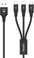 charging cable in 3 in 1 usb c - Unitek USB 3-in-1 Charging Cable C14049BK - 3 nuotrauka