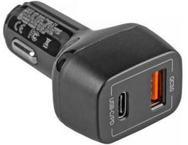 Green Cell Quick Charge USB/USB Type-C Car Charger Black
