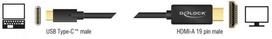 usb c hdmi cable - Delock Cable USB / HDMI Black 1m - 2 nuotrauka
