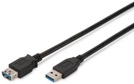 usb extension cable - Assmann Cable USB/USB Black 3m - 1 nuotrauka