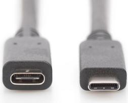 usb c extension cable - Digitus USB Type-C M To F Cable Black 1m - 2 nuotrauka