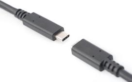 usb c extension cable - Digitus USB Type-C M To F Cable Black 1m - 3 nuotrauka