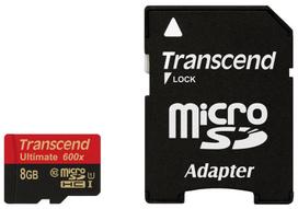 Atminties kortelė Transcend microSDHC 8GB UHS-I 600x