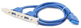 wifi adapter 3.2 - Gembird USB 3.0 x 2 Receptacle On Bracket - 2 nuotrauka