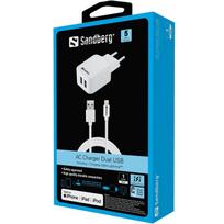 pakrovejas lightning - Sandberg USB Wall Charger + Apple Lightning Cable White - 3 nuotrauka