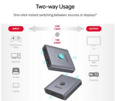aliuminio kabeliai - UNITEK V1127A Aluminium HDMI 2.0 4K Sw - 3 nuotrauka