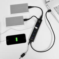 ikrovimo adapteris - AXAGON HUE-SA7BP 7x USB3.0 ALU Charging Hub Incl. AC Adapter, Black - 6 nuotrauka
