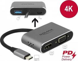 usb vga adapteris - Delock USB-C To HDMI/VGA Adapter - 5 nuotrauka