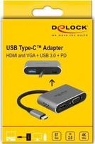 usb vga adapteris - Delock USB-C To HDMI/VGA Adapter - 6 nuotrauka