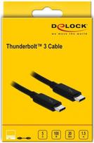 thunderbolt laidas - Delock Thunderbolt 3 USB-C Cable Passive 1.5m Black - 2 nuotrauka